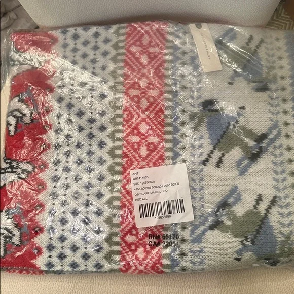 Anthropologie NWT Ski Fair-isle Winter Scarf Winter Icon GORGEOUS - Picture 3 of 6